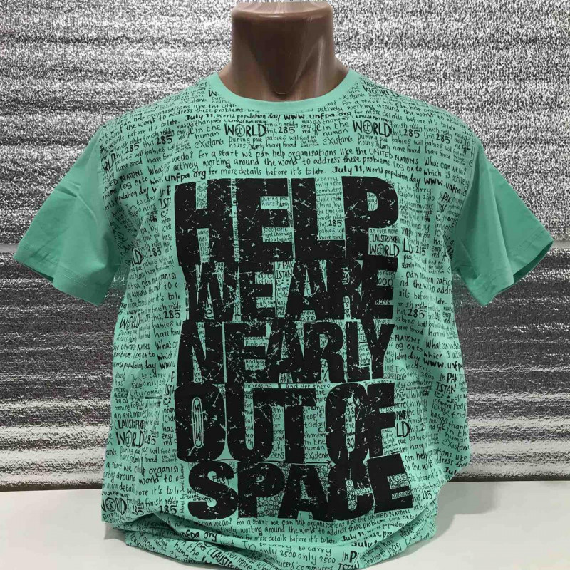 Футболка мужская CRACOW M-XXL Help, XL,  Зеленый