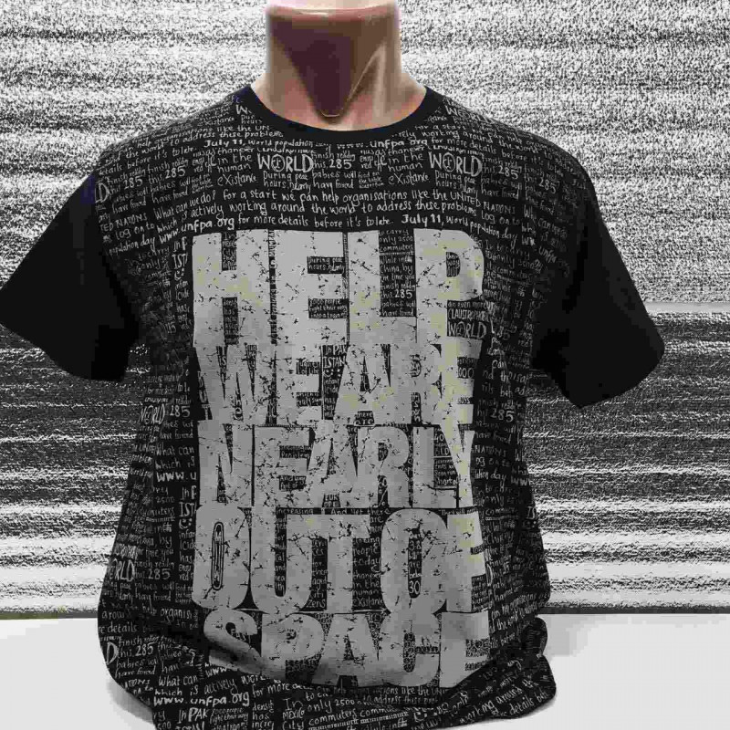 Футболка мужская CRACOW M-XXL Help, XL,  Черный