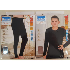 Термокофта лонгслив BERRAK микрофлис 5-15 лет арт.589, Черный, 158