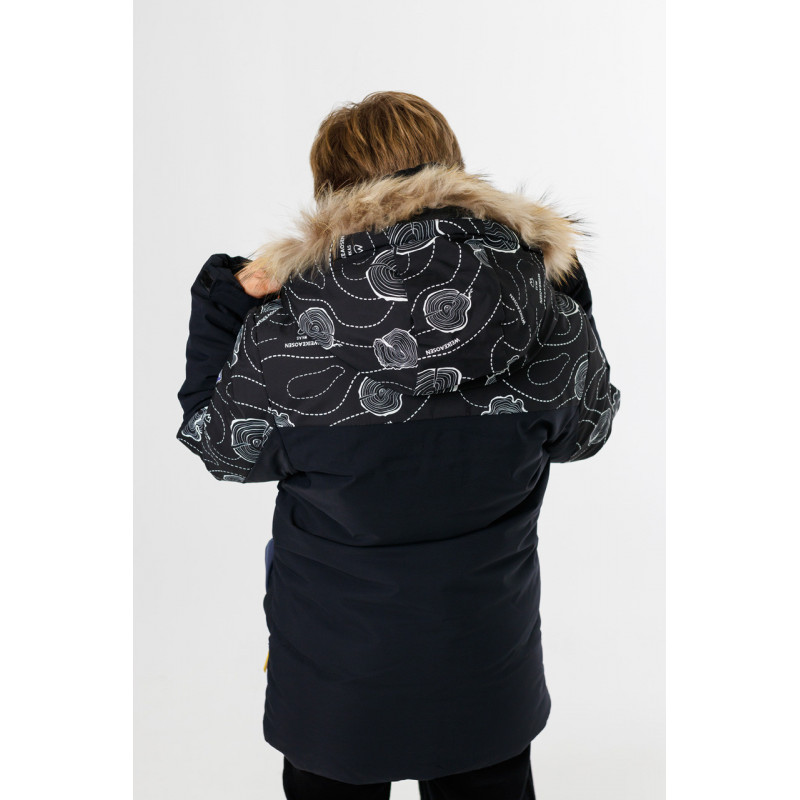 Куртка зимняя WKAS для мальчика 5-10 лет , Черный с желтым, 116