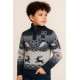 Свитер FIVE для мальчика 7-15 лет теплый шерстяной, зимний узор,Синий 128