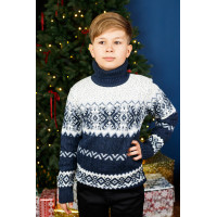 Светр для хлопчика підлітка 7-15 років FIVE теплий з хомутом, Білий, 146
