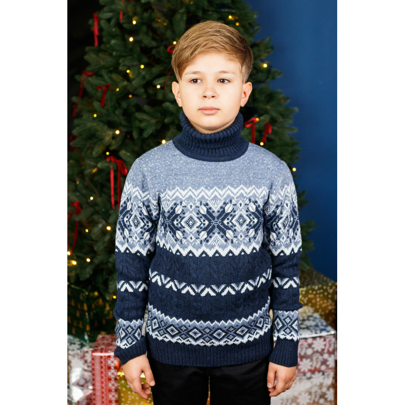 Светр для хлопчика підлітка 7-15 років FIVE теплий з хомутом, Білий, 146