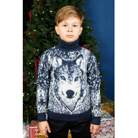 Светр для хлопчика 13-16 років FIVE теплий з хомутом , Синій, 164