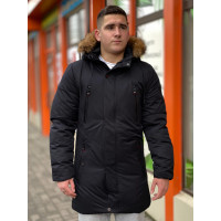 Куртка-парка мужская зимняя LIA 48-56 размера арт.629, Черный, 4XL