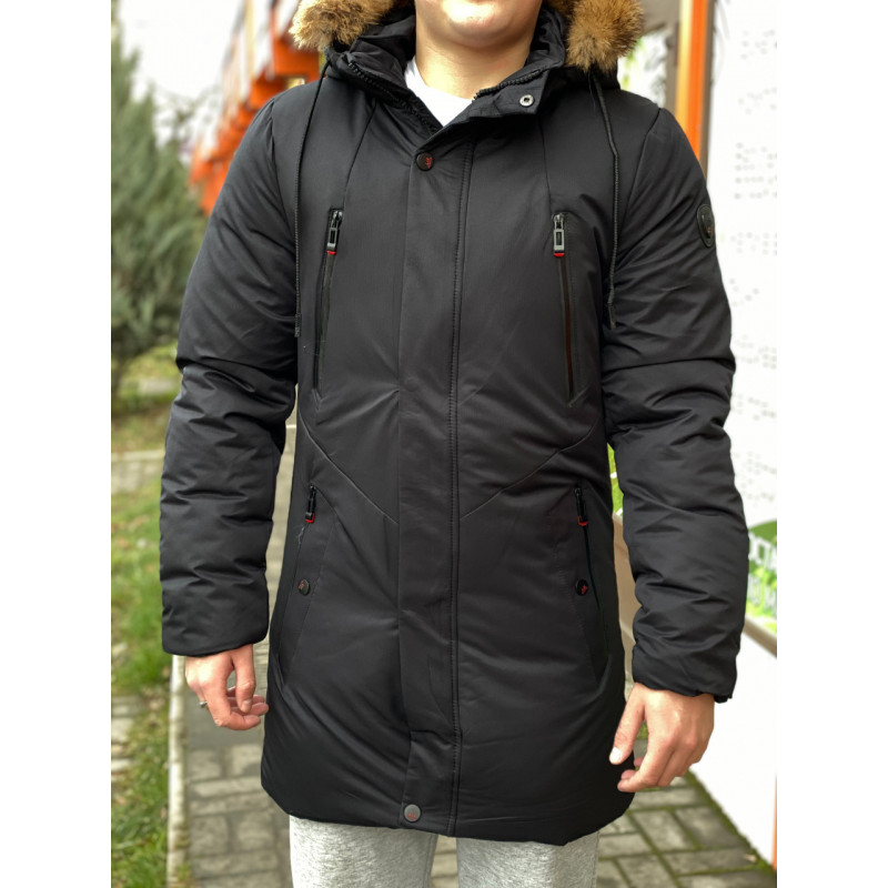 Куртка-парка мужская зимняя LIA 48-56 размера арт.629, Черный, XXL