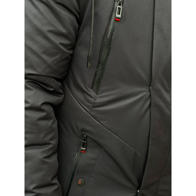 Куртка-парка мужская зимняя LIA 48-56 размера арт.629, Черный, XL