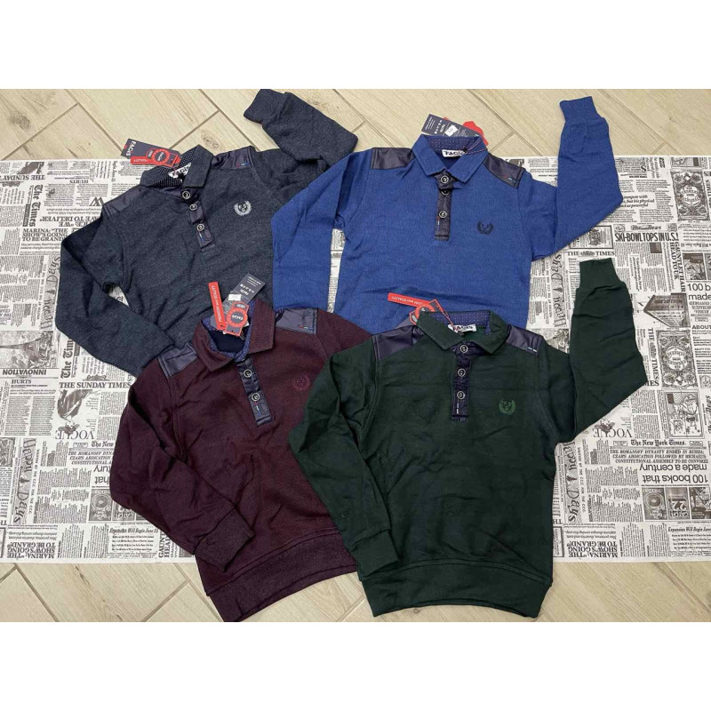 Батник поло для мальчика 5-10 лет FAGIS  арт.636, Темно-серый, 110