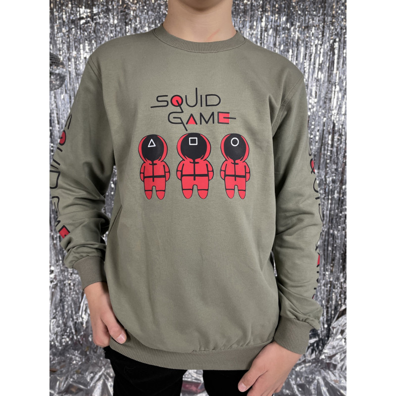 Свитшот Игра в кальмара для подростка13-16 лет DOFFBI днунить арт.672, Серый, 158