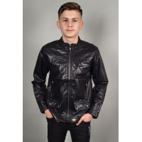 Куртка для подростка 10-13 лет экокожа PELIN KIDS , Черный,  146
