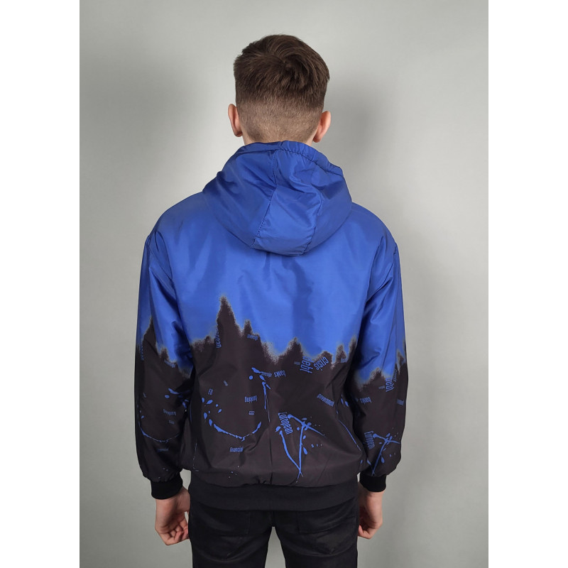 Ветровка двухсторонняя для подростка 10-13 лет XTC арт.787, Электрик, 158