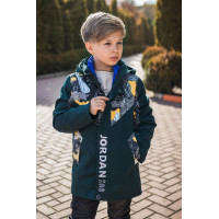 Куртка демисезонная трансформер для мальчика 9-13 лет JOJDAN, Темно-зеленый, 158