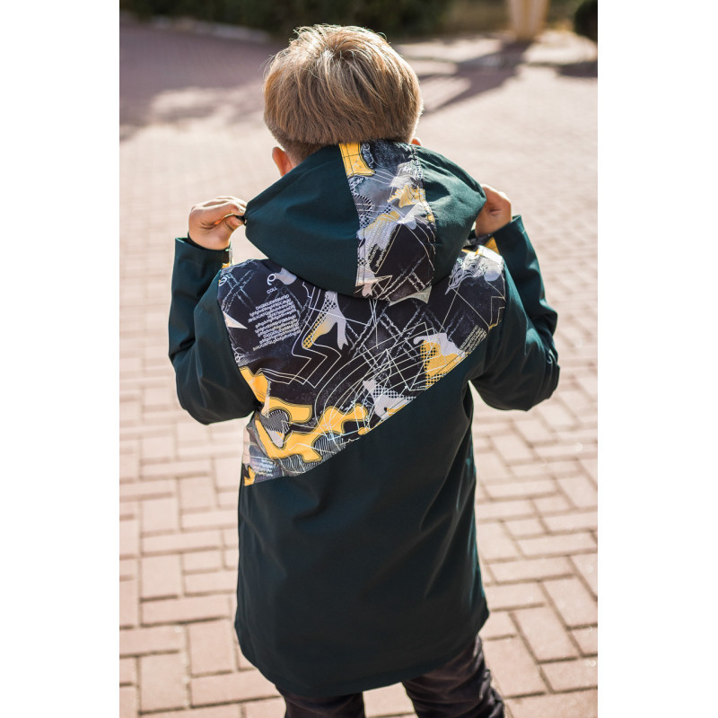 Куртка демисезонная трансформер для мальчика 9-13 лет JOJDAN, Темно-зеленый, 152