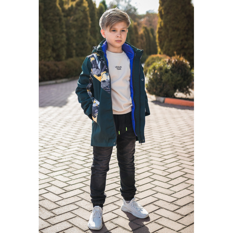 Куртка демисезонная трансформер для мальчика 9-13 лет JOJDAN, Темно-синий, 134