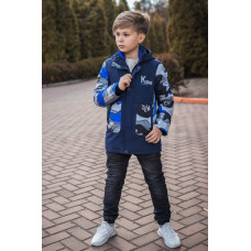 Куртка демисезонная трансформер для мальчика 10-15 лет KSDK , Темно-синий, 140