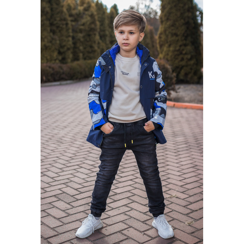 Куртка демисезонная трансформер для мальчика 10-15 лет KSDK , Темно-синий, 140