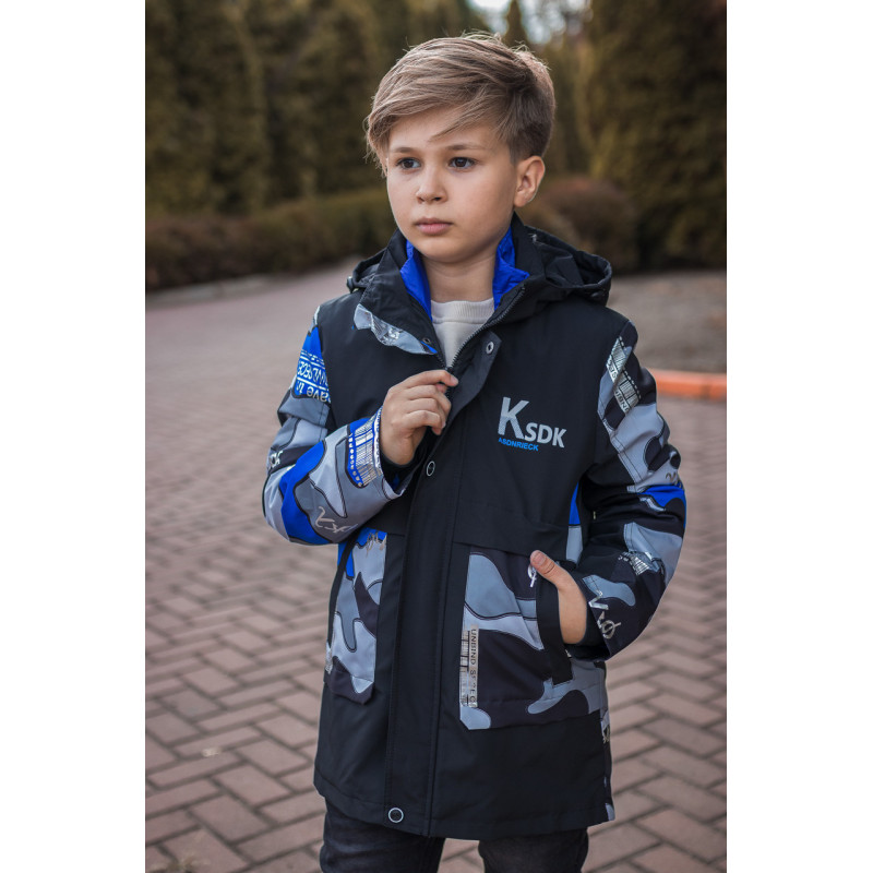 Куртка демисезонная трансформер для мальчика 10-15 лет KSDK , Темно-синий, 140