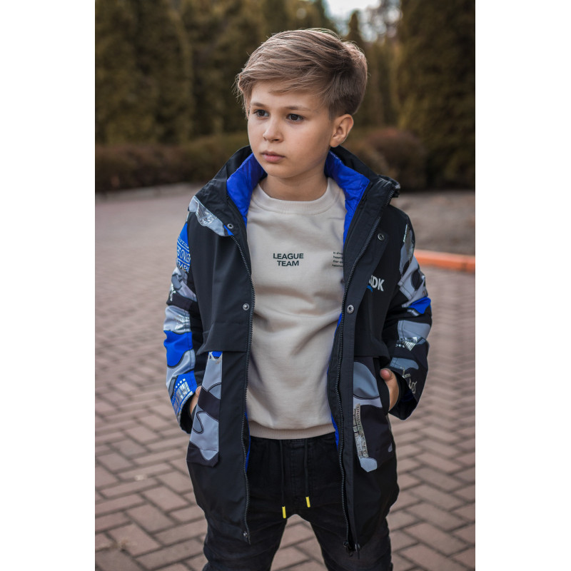 Куртка демисезонная трансформер для мальчика 10-15 лет KSDK , Черный, 140