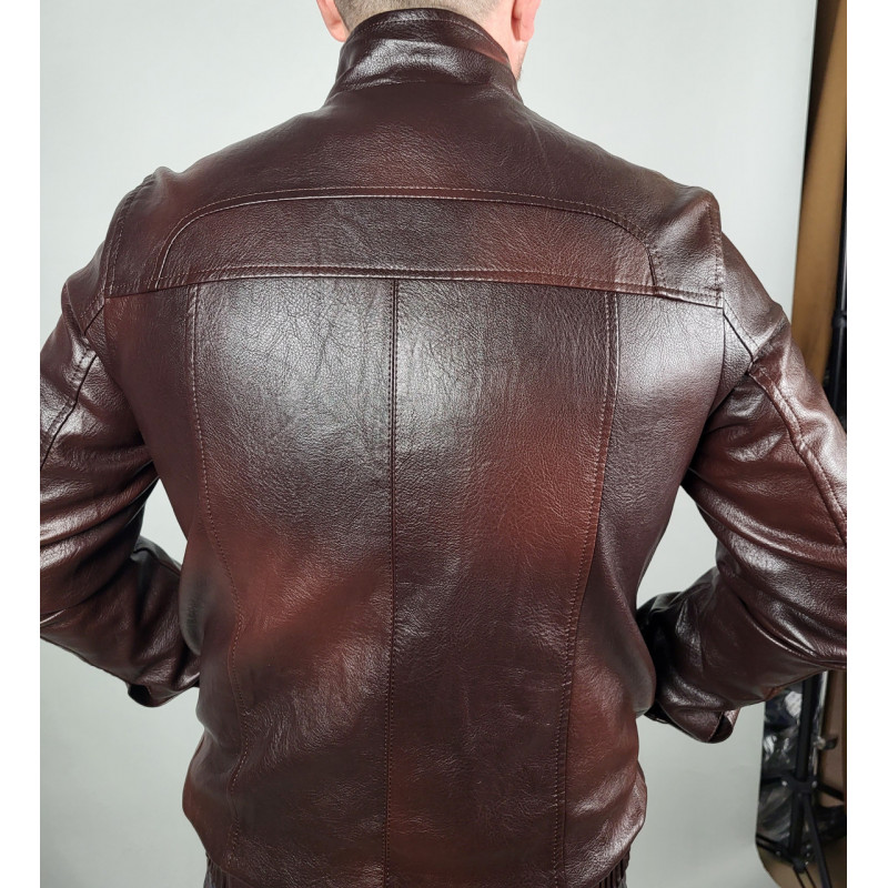 Куртка мужская экокожа , Коричневый, 5XL
