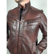 Куртка мужская экокожа , Коричневый, XXL