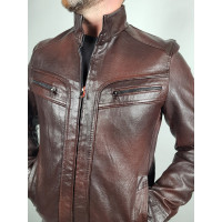 Куртка мужская экокожа , Коричневый, 6XL