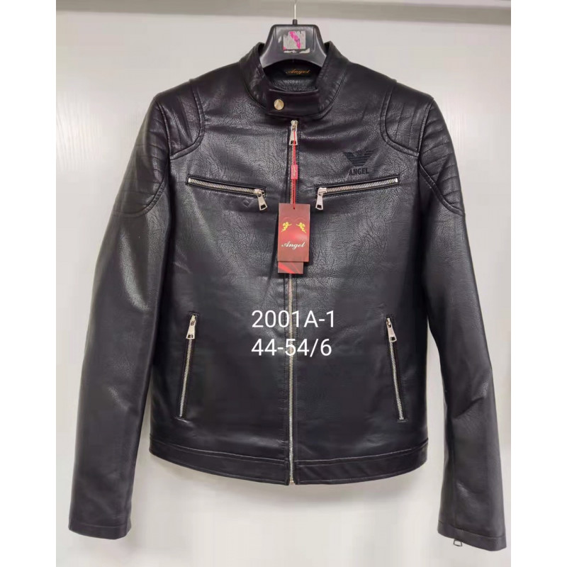 Куртка мужская из экокожи 44-54 арт.820, Цвет Черный, Международный размер XXXL, Размер мужской одежды (RU) 54