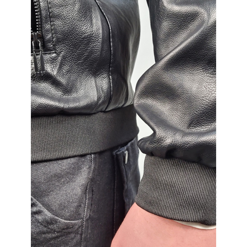 Куртка мужская из экокожи 48-60 арт.826, Цвет Черный, Международный размер XXXL, Размер мужской одежды (RU) 54