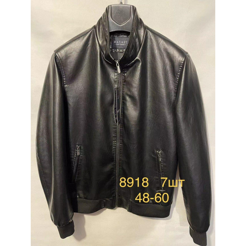 Куртка мужская из экокожи 48-60 арт.826, Цвет Черный, Международный размер XXXL, Размер мужской одежды (RU) 54