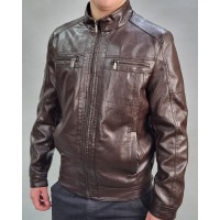 Куртка мужская экокожа, Коричневый, 5XL