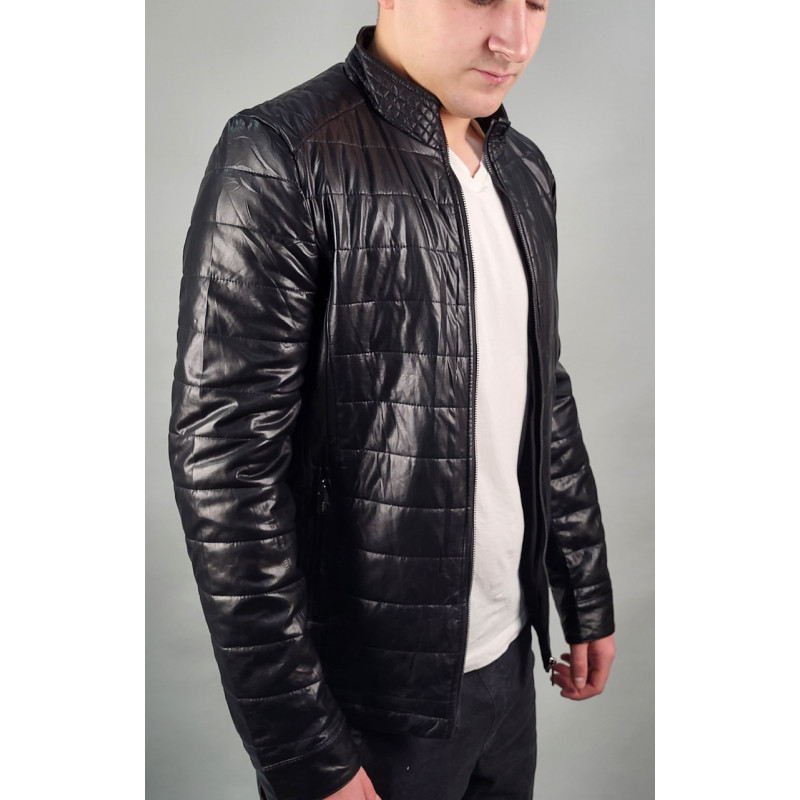 Куртка мужская из экокожи 48-60 арт.832, Цвет Черный, Международный размер XXXL, Размер мужской одежды (RU) 54