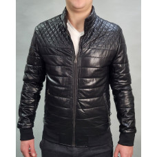 Куртка мужская из экокожи 48-60 арт.834, Цвет Черный, Международный размер 4XL, Размер мужской одежды (RU) 56