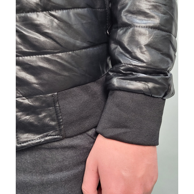 Куртка мужская из экокожи 48-60 арт.834, Цвет Черный, Международный размер 5XL, Размер мужской одежды (RU) 58