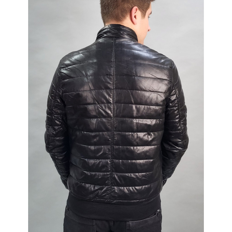 Куртка мужская из экокожи 48-60 арт.834, Цвет Черный, Международный размер L, Размер мужской одежды (RU) 48