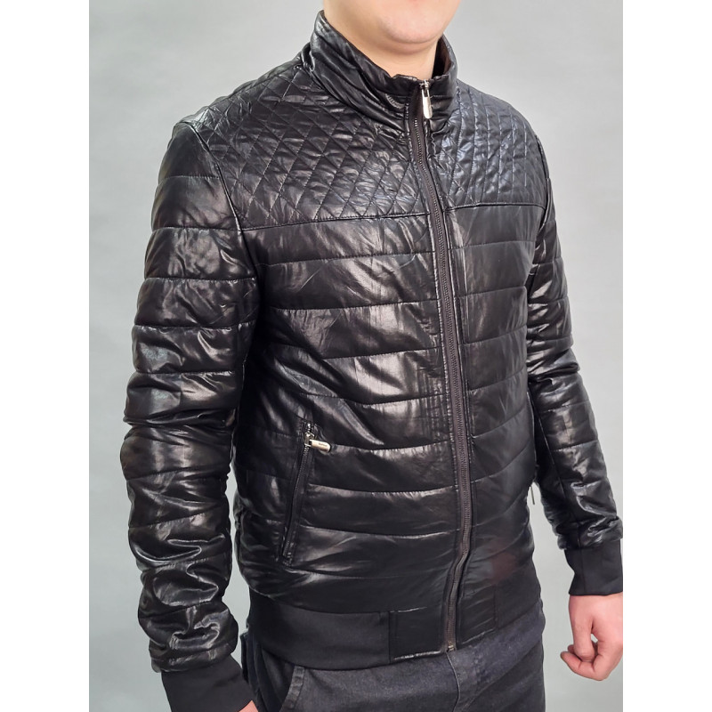 Куртка мужская из экокожи 48-60 арт.834, Цвет Черный, Международный размер XXXL, Размер мужской одежды (RU) 54