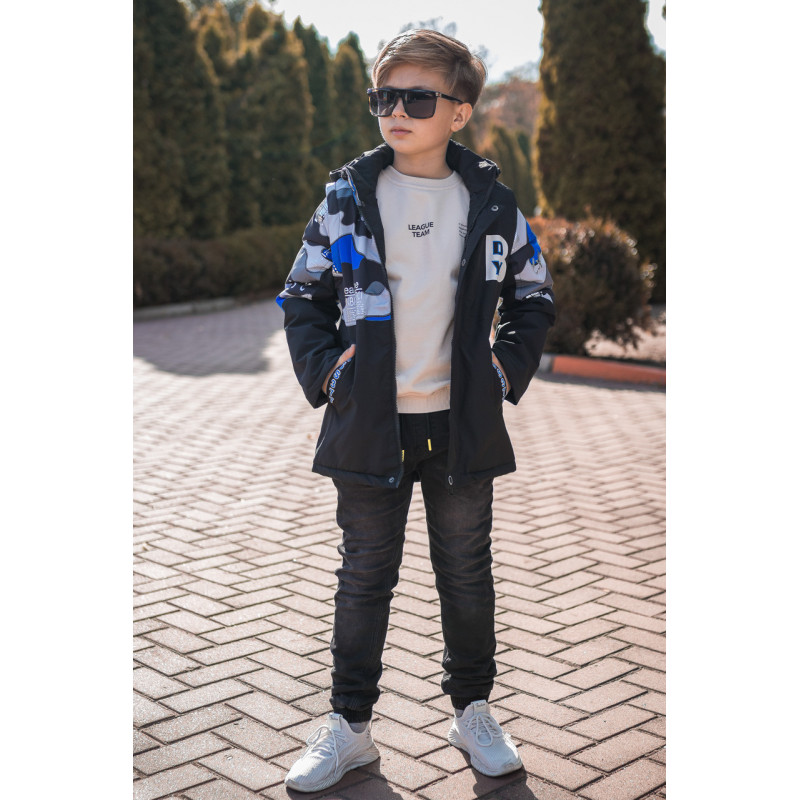 Куртка-жилетка демисизонная для мальчика 7-11 лет WKAS , Черный,  122