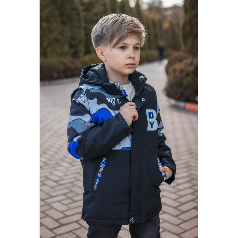 Куртка-жилетка демисизонная для мальчика 7-11 лет WKAS , Черный,  122
