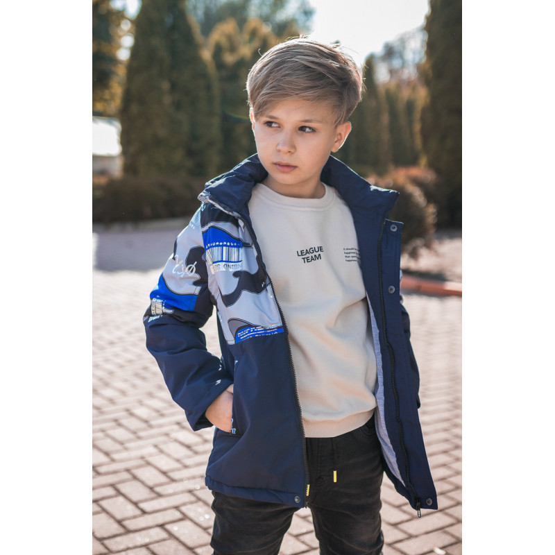 Куртка-жилетка демисизонная для мальчика 7-11 лет WKAS , Темно-синий,  122