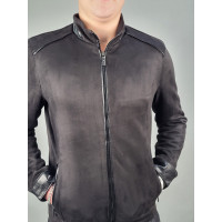 Куртка мужская замшевая 50-58 арт.844, Цвет Черный, Международный размер XXL, Размер мужской одежды (RU) 52