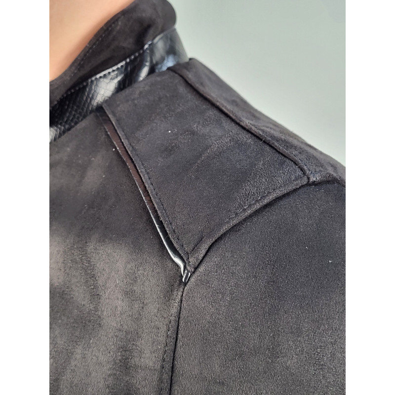 Куртка мужская замшевая 50-58 арт.844, Цвет Черный, Международный размер XXL, Размер мужской одежды (RU) 52