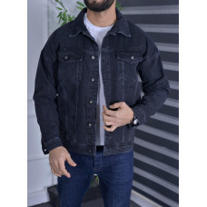 Куртка джинсовая ОВЕРСАЙЗ мужская JOHN LUCCA , Черный, M