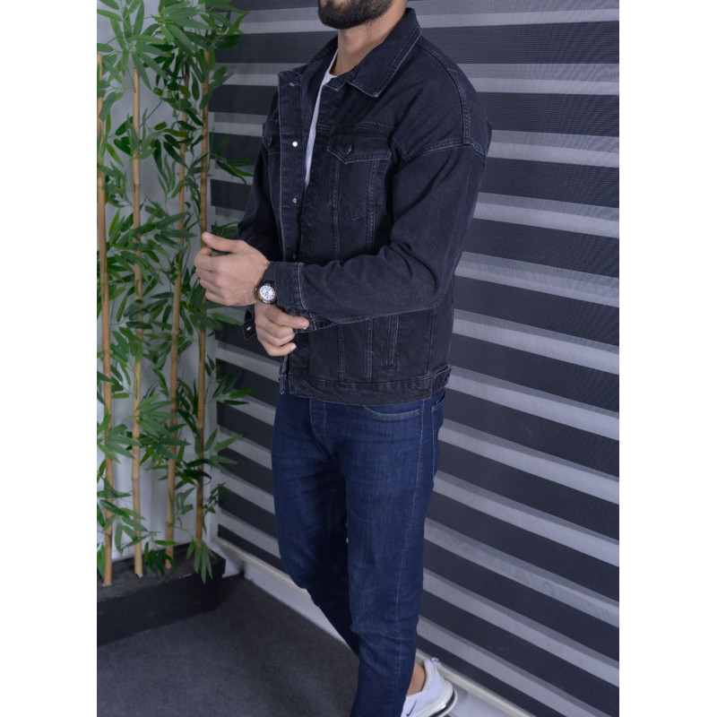 Куртка джинсовая ОВЕРСАЙЗ мужская JOHN LUCCA , Черный, L