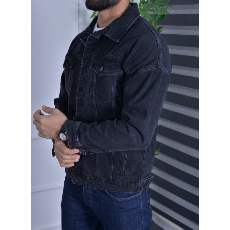 Куртка джинсовая ОВЕРСАЙЗ мужская JOHN LUCCA , Черный, L