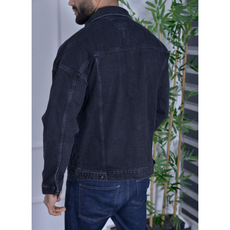 Куртка джинсовая ОВЕРСАЙЗ мужская JOHN LUCCA , Черный, XL