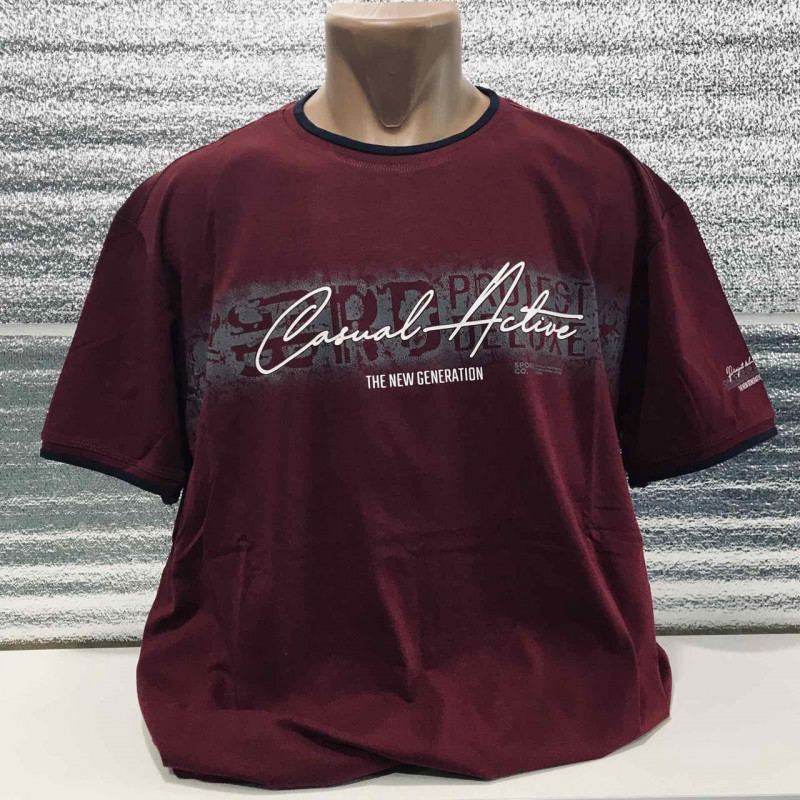 Футболка мужская большого размера RESOR LIFE , XXL,  Темно-бордовый