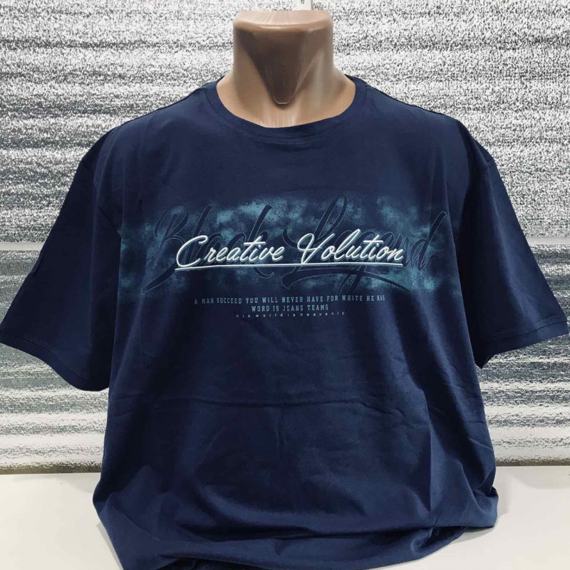 Футболка мужская большого размера KAMENI 2XL-5XL , XXL,Темно-синий