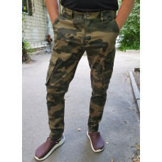 Брюки карго мужские LS коттоновые, 34, Камуфляж