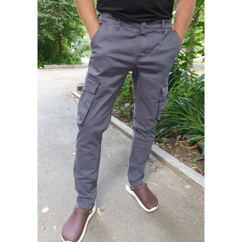 Брюки карго мужские LS коттоновые, 37, Камуфляж